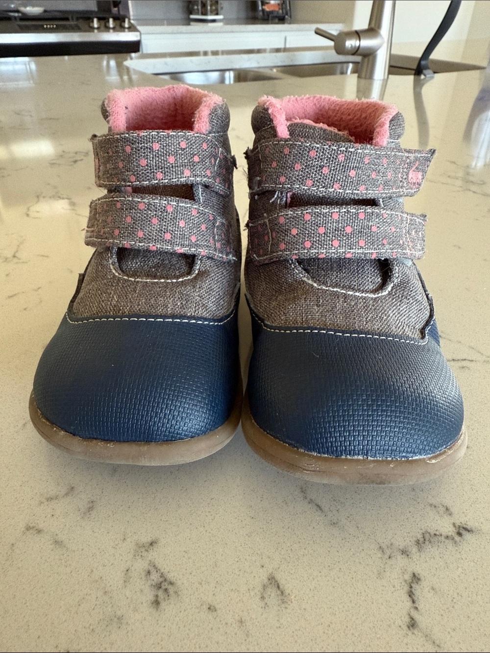 See Kai Run Toddler Basics Ashton High Top Winter boots Pink, gray navy size 8 - Picture 5 of 7